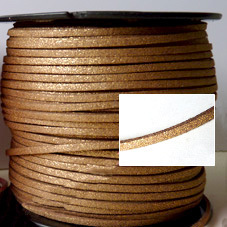 Cordón de antelina 2,5mm, marrón metalizada