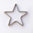 Estrella hueca de latón 2cm, plateada mate